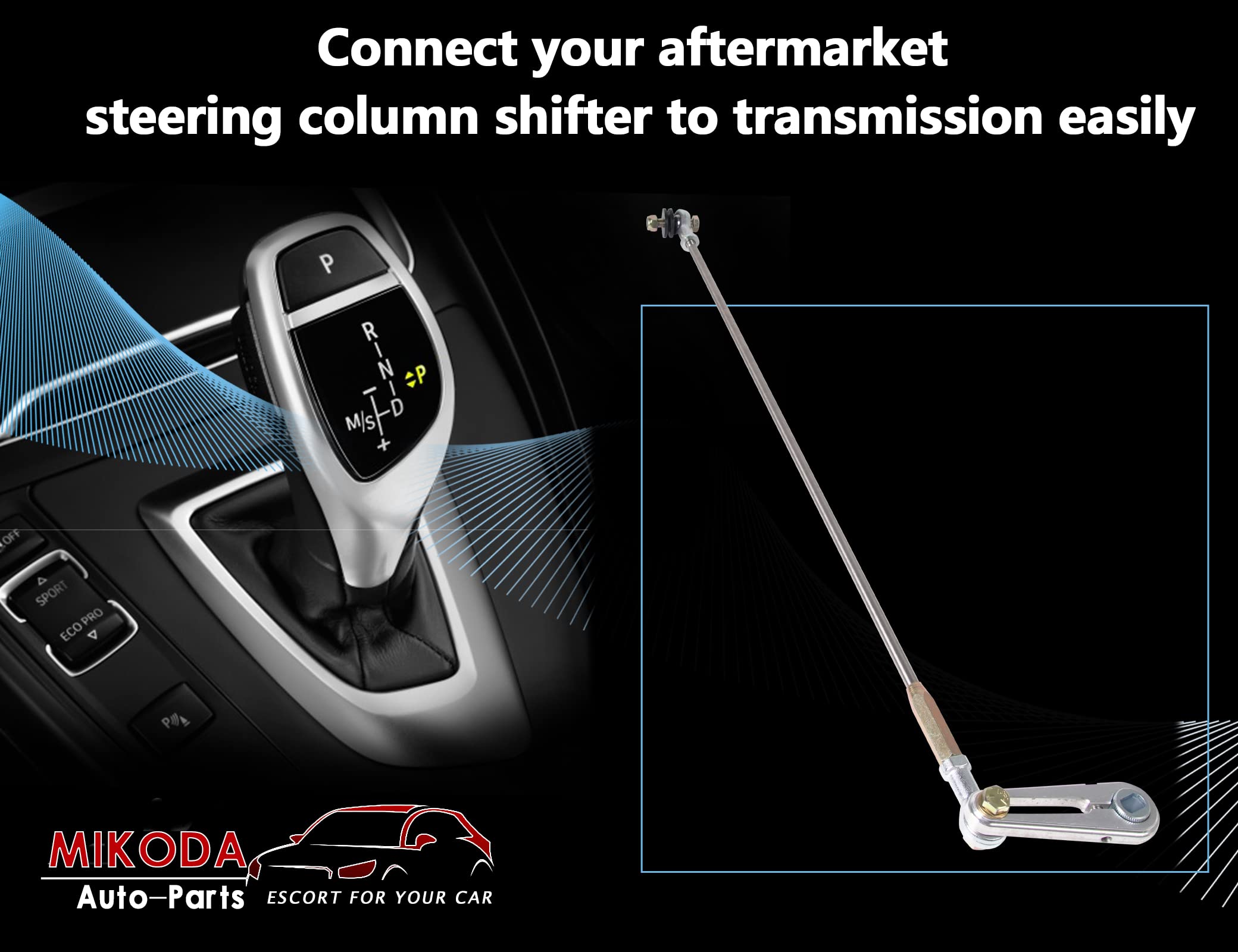 Mikoda Billet Aluminum Shift Transmission Column Linkage Kit Compatible With Gm Th200, Th350, Th400, 4L60, 4L60E, 4L80E, Th700R4 1 Set Gear